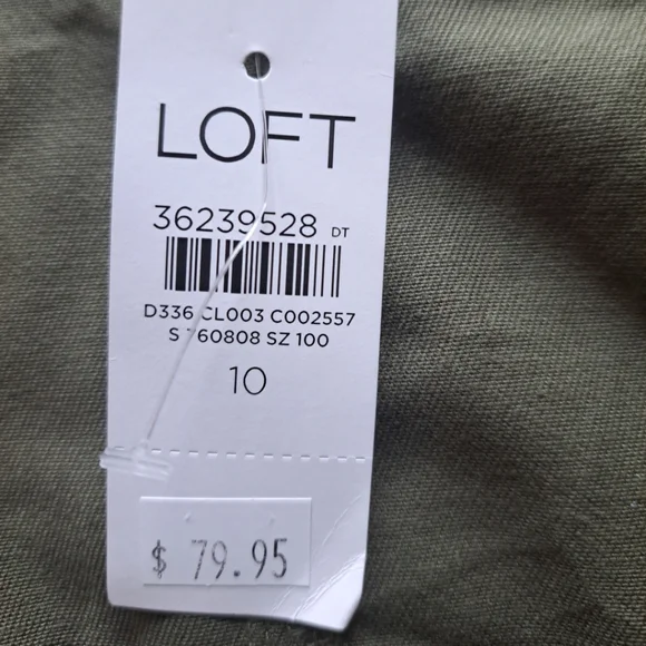 Ann Taylor LOFT Military Green Cargo Skirt Women's Size 10 Open Front - Picture 7 of 16